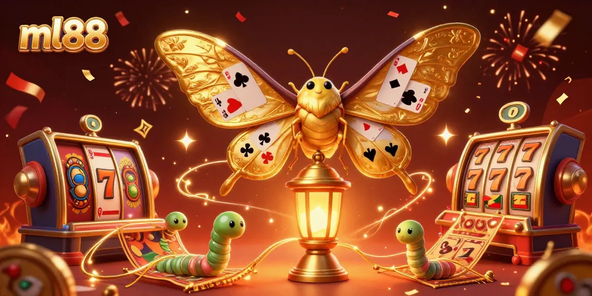 Experience the thrill of ml88 with a lively casino scene depicting vibrant gaming elements in a magical atmosphere.