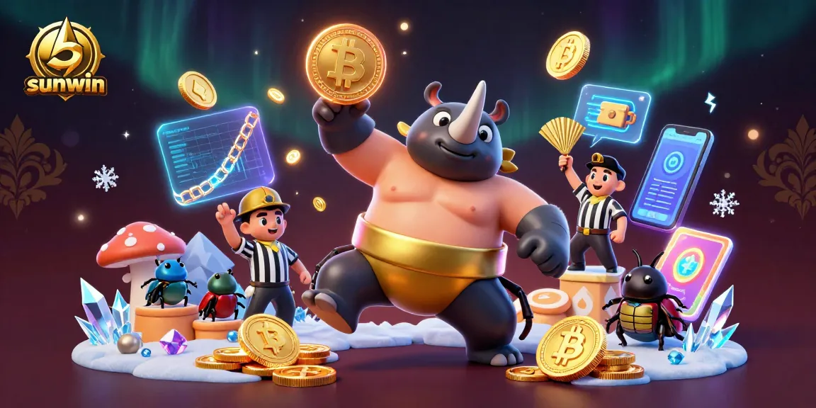Watch the sunwin champion beetle stomp and scatter coins in this engaging 3D casino scene.