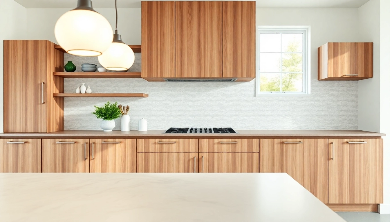 Cabinet Refacing Clearwater FL showcasing stunning wood-finished cabinetry in a modern kitchen.