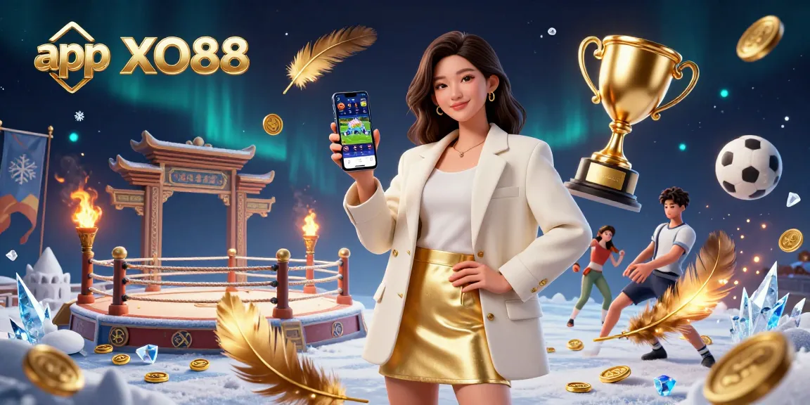 Engage with the app XO88 for an immersive sports betting experience in vibrant digital illustration.