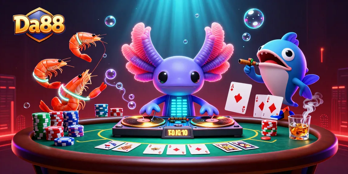 Experience the excitement of Da88 with lively characters and vibrant casino elements in an underwater setting.