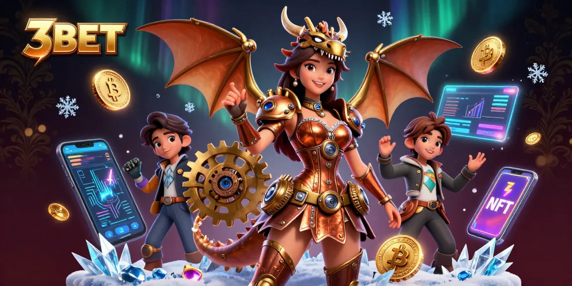 Enhance your gaming with the 3BET app, showcasing a stunning steampunk-themed casino scene.