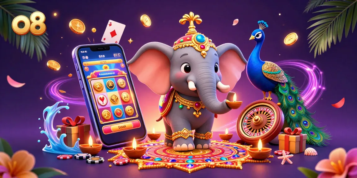 Engage in thrilling gameplay with o8 as a 3D cartoon elephant and vibrant characters bring casino fun to life.