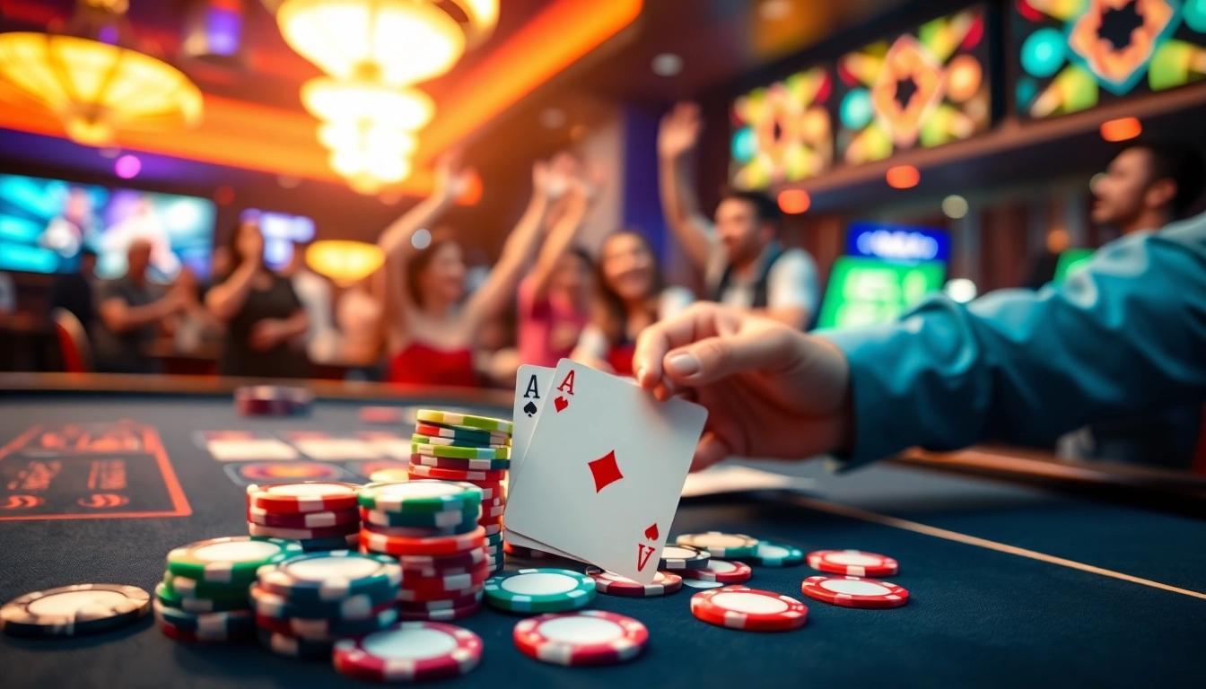 Erleben Sie den casino bonus ohne einzahlung neu an einem lebhaften Spieltisch mit bunten Chips.