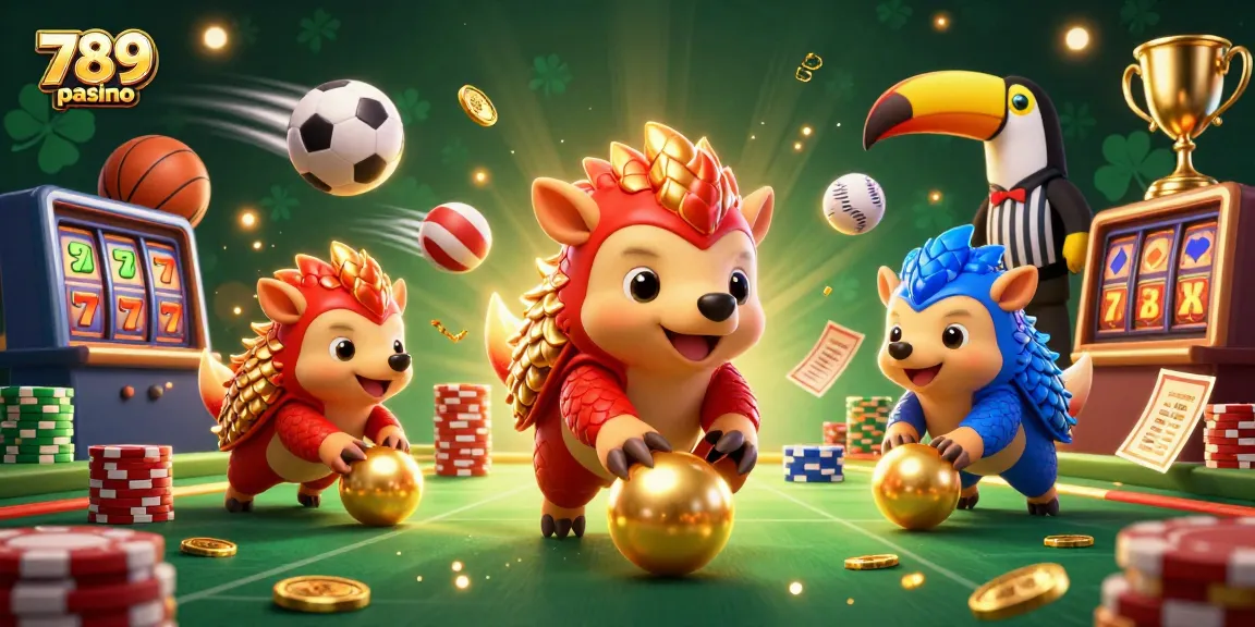 Engage in exciting games at 789p casino featuring thrilling pangolin characters and vibrant casino elements.