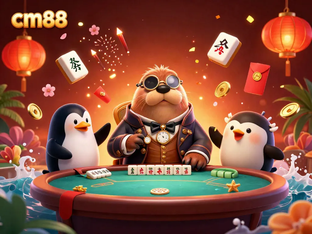 Experience cm88's underwater poker scene with a walrus, a penguin dealer, and playful elements.