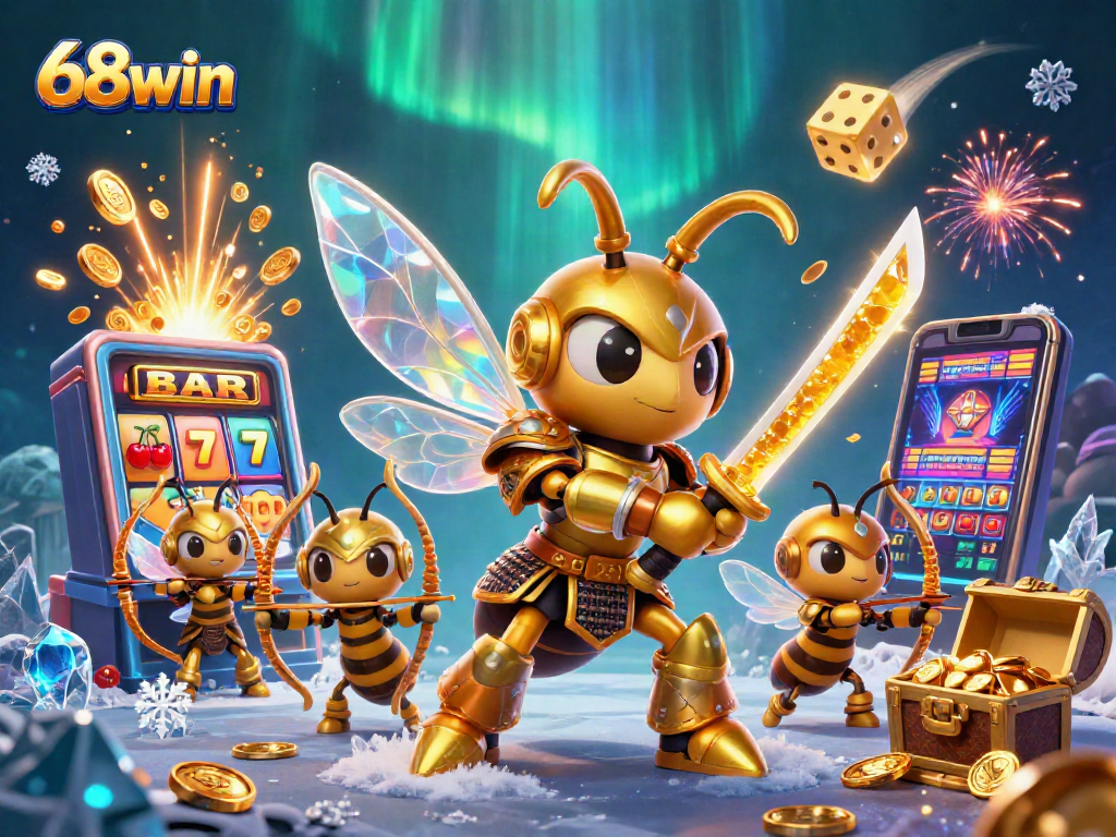 Experience thrilling gaming at 68win with dynamic scenes of jackpots and colorful slot games.