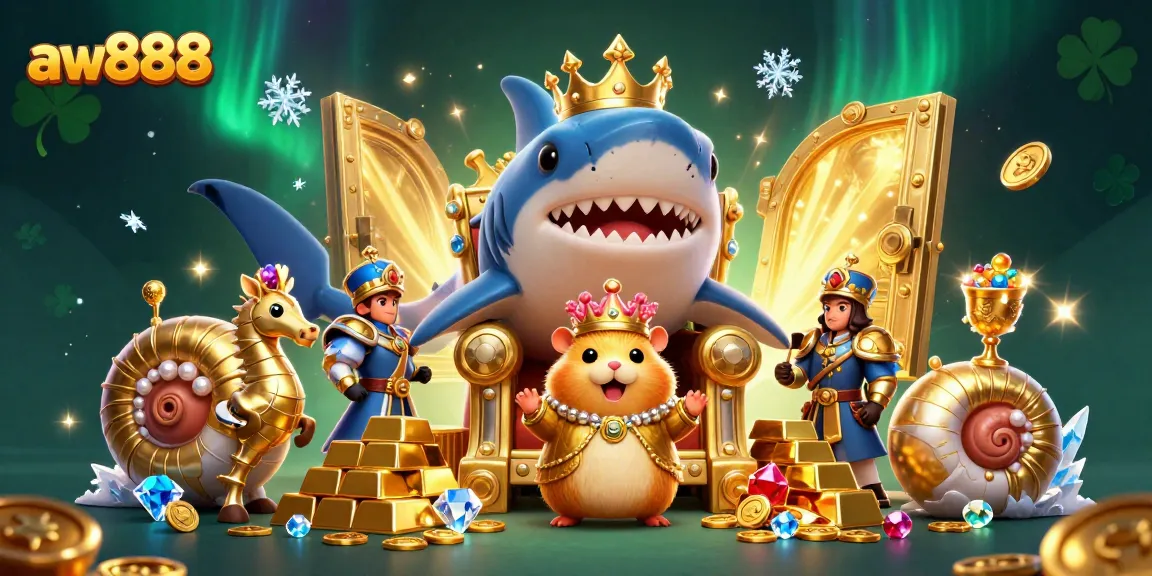 Experience fast winnings at aw888, featuring a golden hamster king and treasure-filled casino adventure.