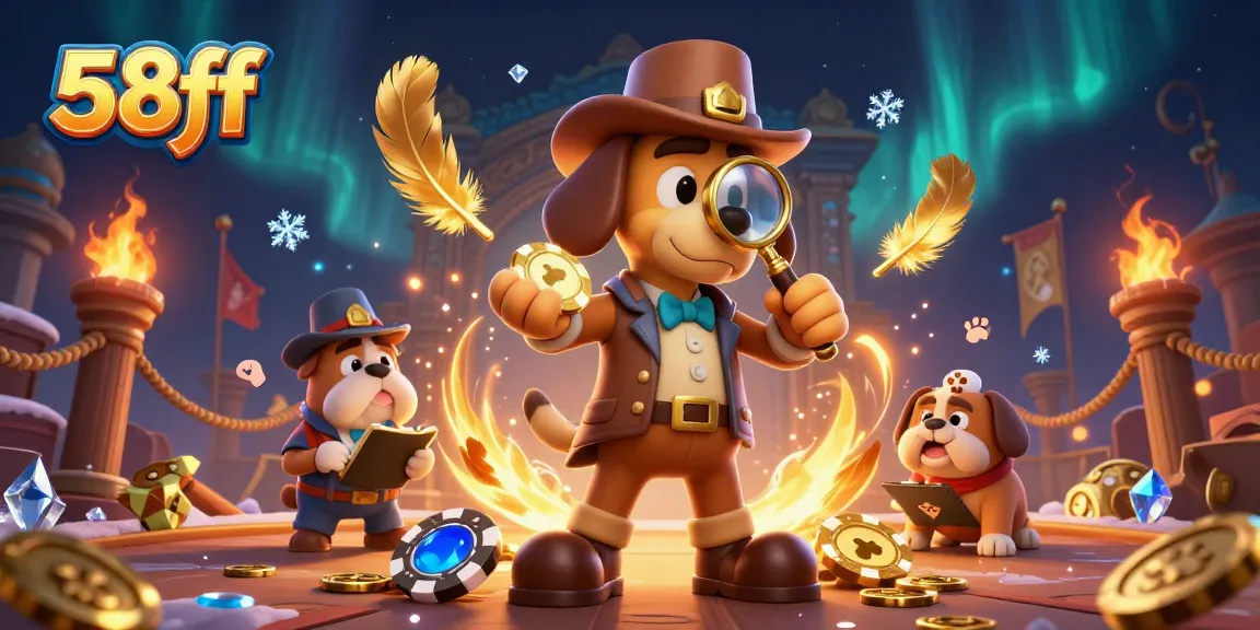 Engage in thrilling gameplay at 58ff with a charming detective and golden poker chip clues!