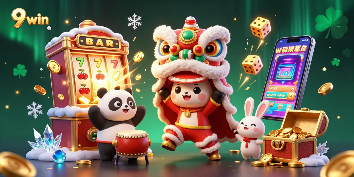 Experience the excitement of 9 win with dynamic casino action and vibrant characters in a lively scene.