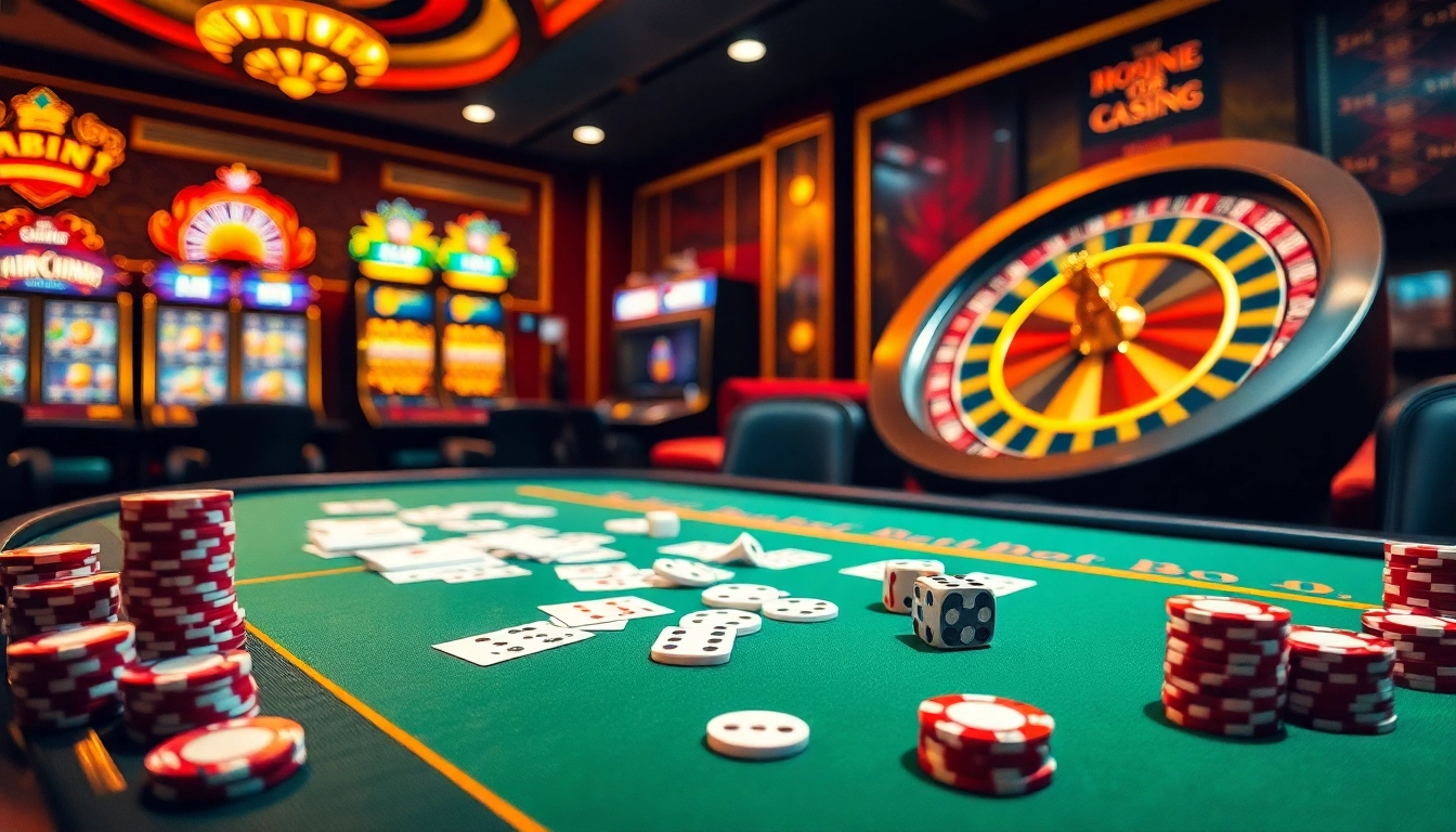 Exciting gambling action at https://258bet.bio/ with colorful casino tables and slot machines.
