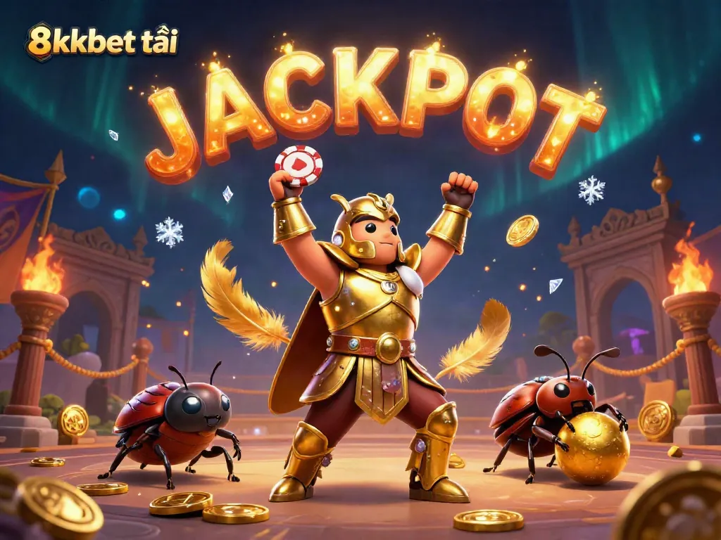 Experience the thrill of 8xbet tải with vibrant illustrations capturing jackpot excitement in a colorful casino scene.