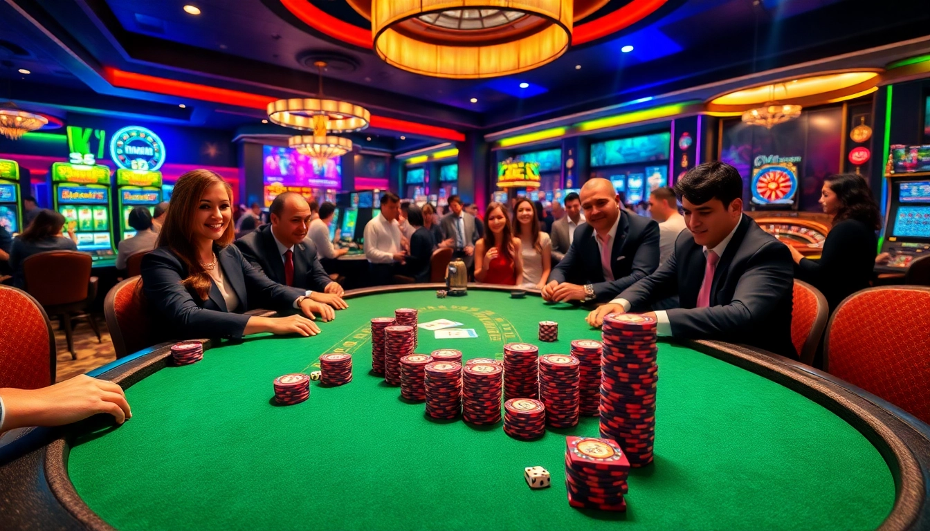 Experience elite gambling at Hb888 with enthusiastic players and luxurious poker tables.