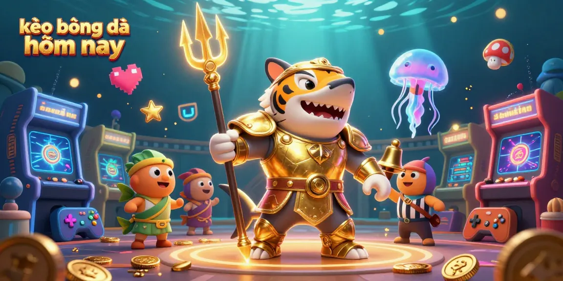 Catch the thrilling action of kèo bóng đá hôm nay in this vibrant 3D underwater colosseum scene.