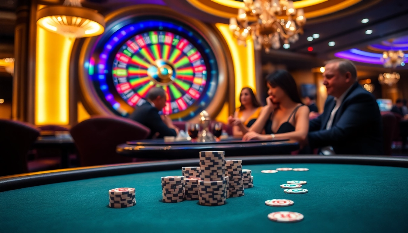 Bongdanet offers a sophisticated casino experience with players engaged in thrilling poker games.