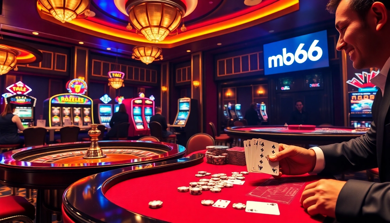 Experience the thrill at mb66 casino with lively gaming tables and engaging players.