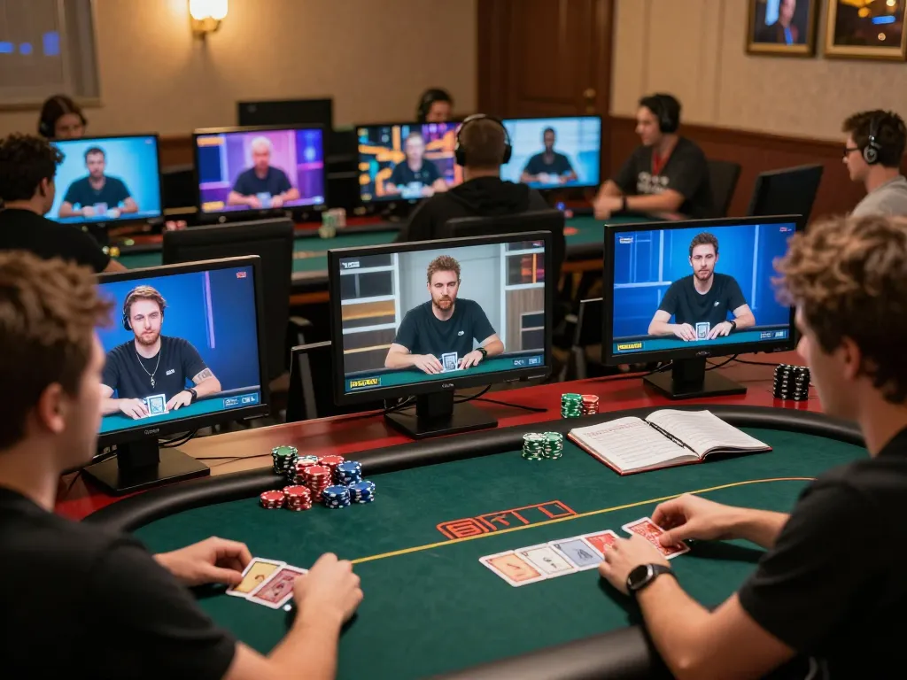 Players engaging in competitive online poker on uu88, showcasing intense gameplay and strategic planning.