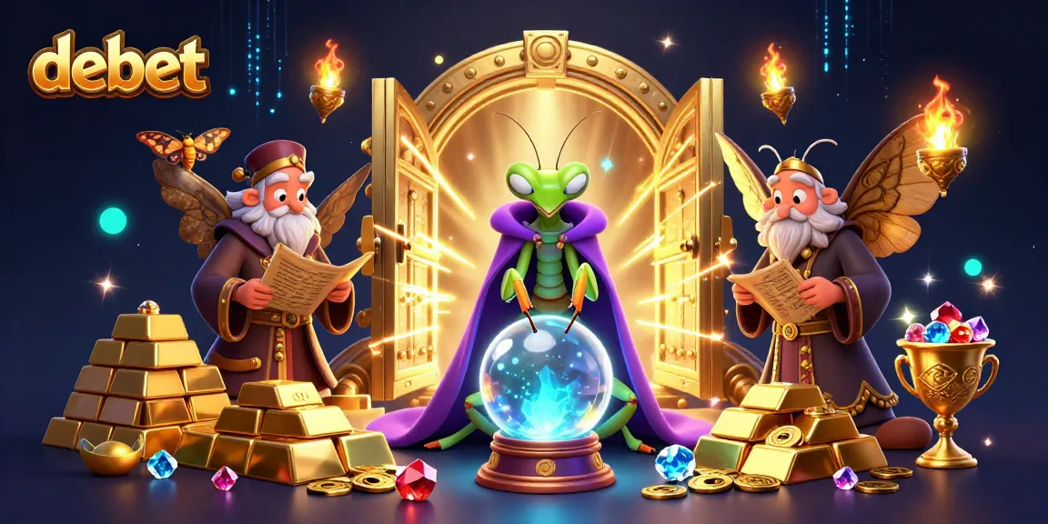 Experience debet thrills with a vibrant 3D fortune teller and glowing treasure elements.