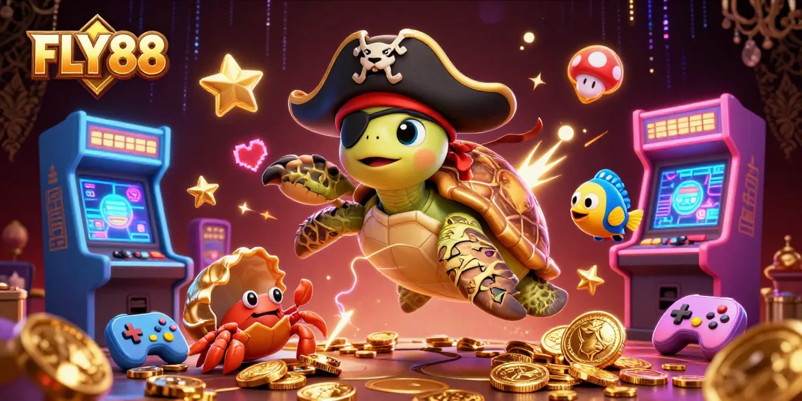Engage with FLY88's lively casino world featuring vibrant characters, treasures, and games.