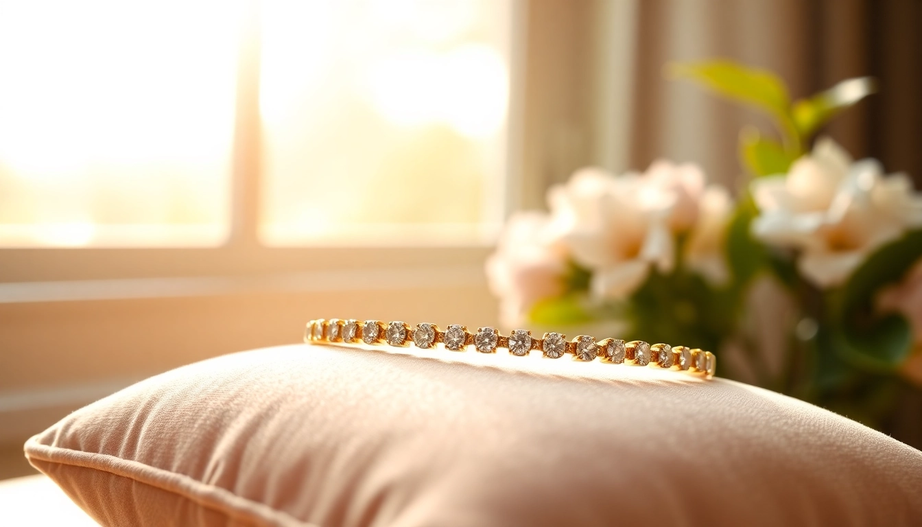 Admire the dazzling beauty of a Diamond by the yard bracelet elegantly displayed.