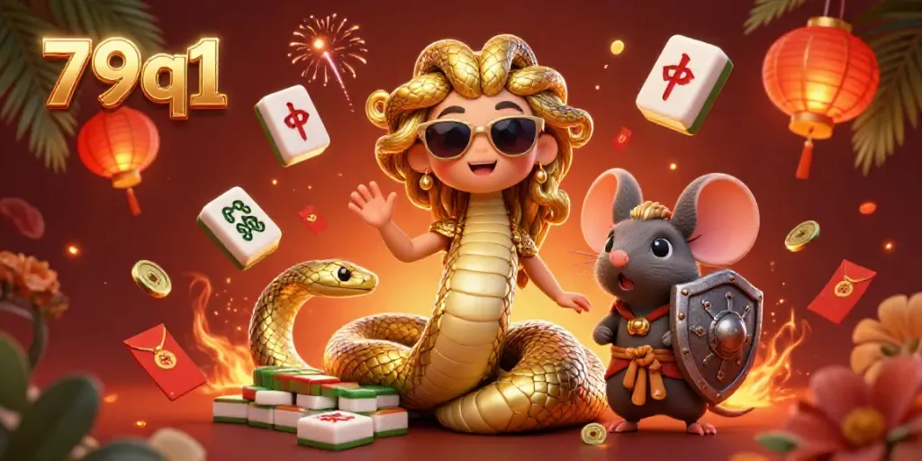 Experience vibrant excitement with 79q1's online gaming, featuring Medusa and a warrior mouse in a richly detailed scene.