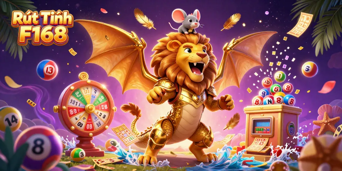 Experience Rút Tiền F168 with dynamic casino excitement featuring colorful lottery elements.