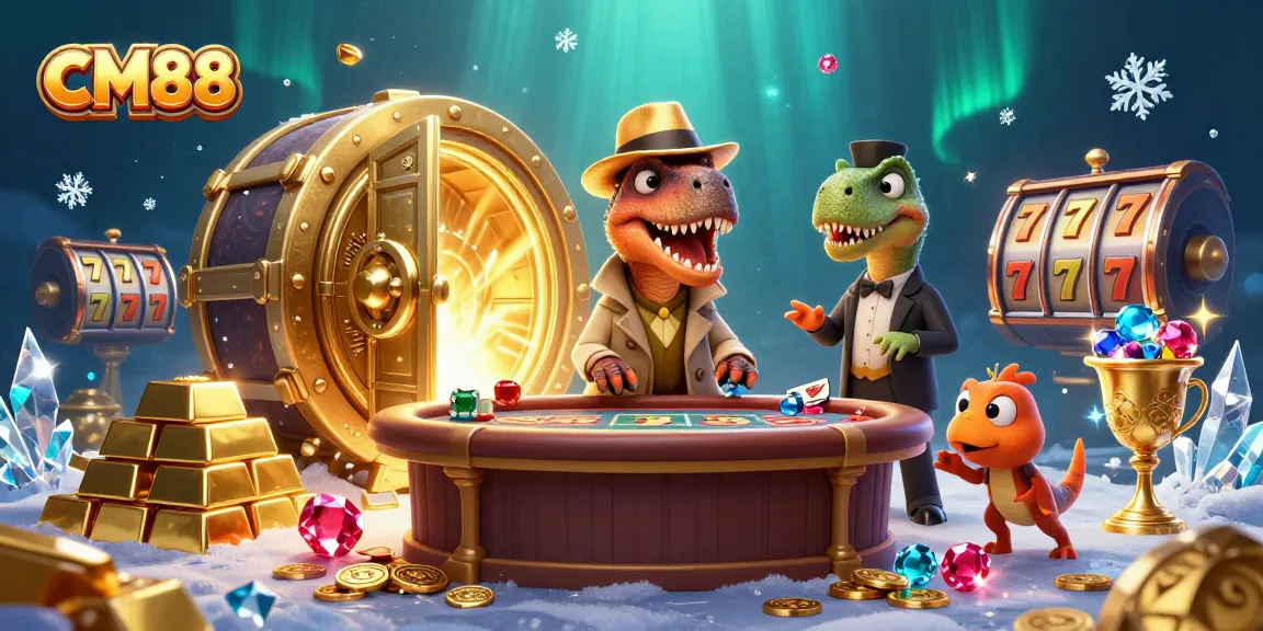 CM88's thrilling blackjack scene with a velociraptor card counter and stegosaurus pit boss.