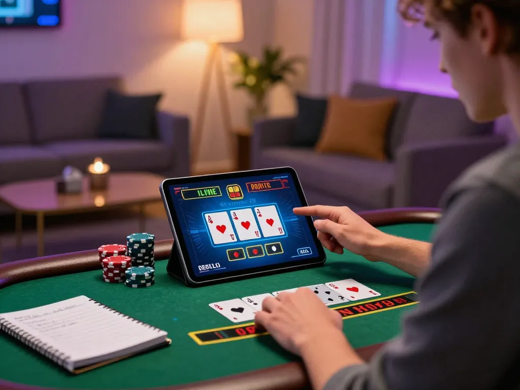 33nn player engaging in live dealer blackjack at home, highlighting a strategic betting moment.