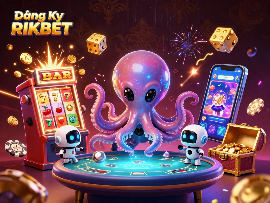 Engage with Đăng Ký RIKBET for exciting online casino adventures and poker thrills in a vibrant galaxy.
