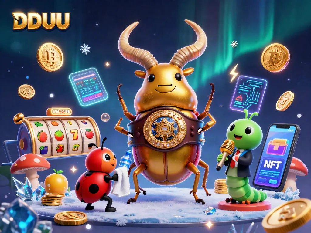 Experience the thrill of DDUU gambling with a vibrant 3D scene of unique casino characters and elements.