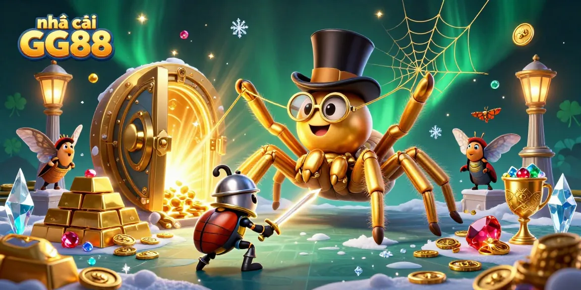 Experience the thrill of nhà cái GG88 with golden treasures, vibrant characters, and dynamic casino elements.