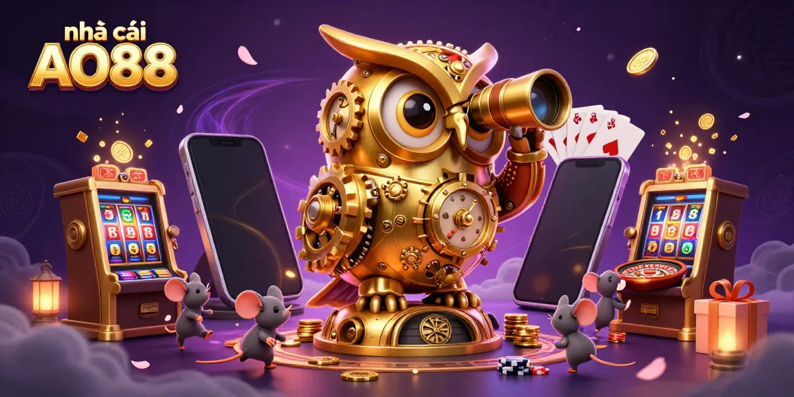 Experience excitement at nhà cái AO88 with a whimsical 3D casino scene filled with dynamic visuals.