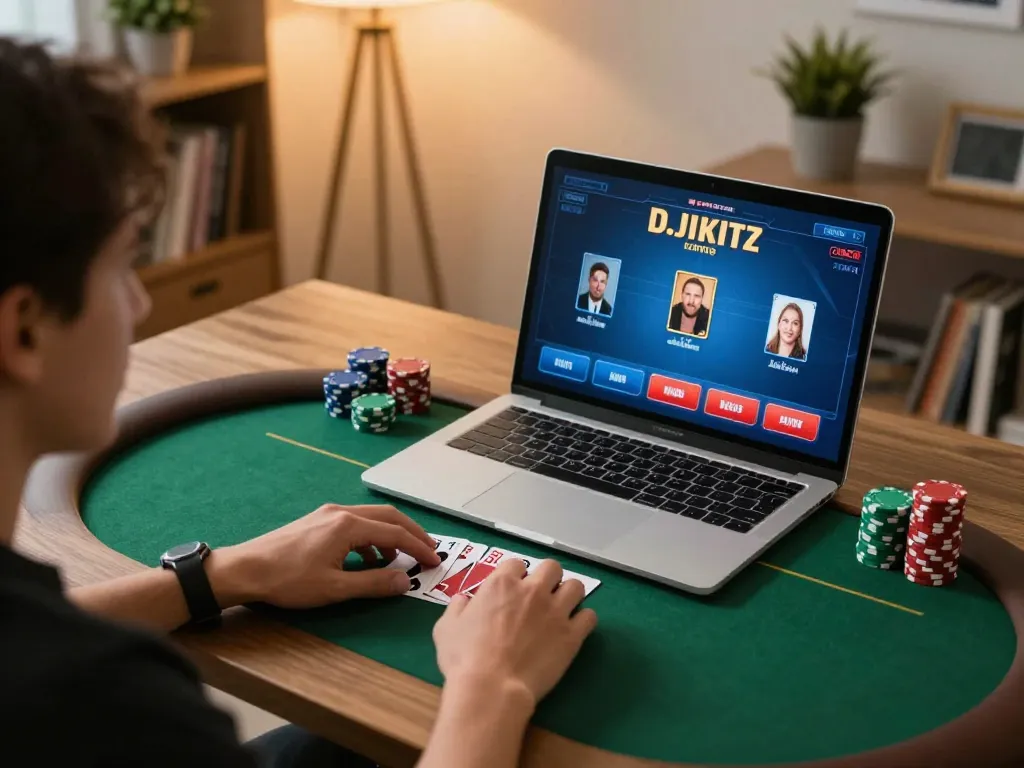 Player engaged in live poker on 789win com with chips and cards visible, showcasing online gaming excitement.
