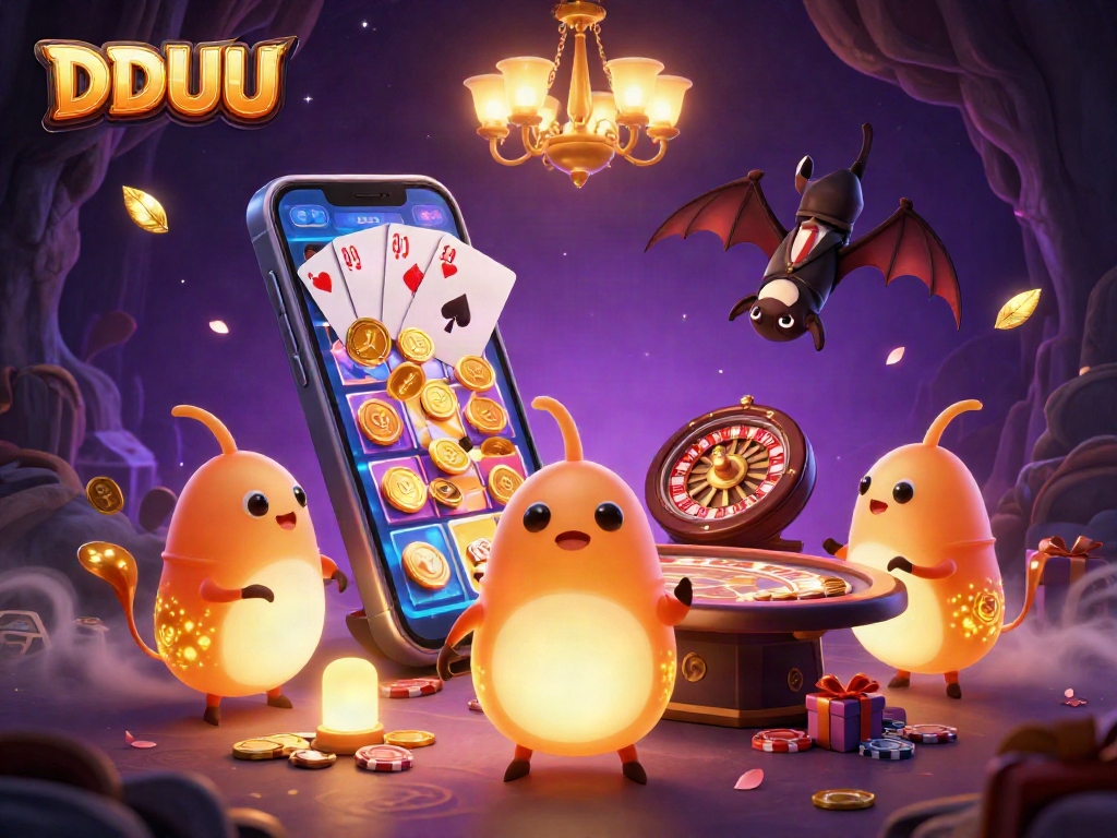 Experience DDUU's vibrant casino atmosphere featuring glowworms and engaging gaming elements.