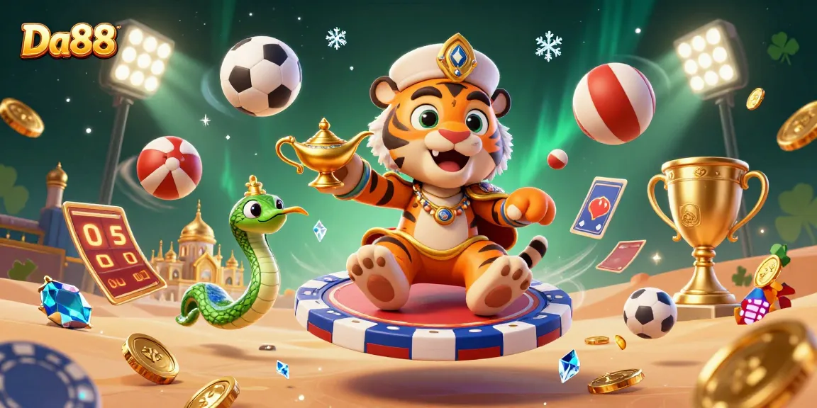 Experience the thrilling fun of "Da88" with a vibrant scene depicting casino excitement and winning moments.