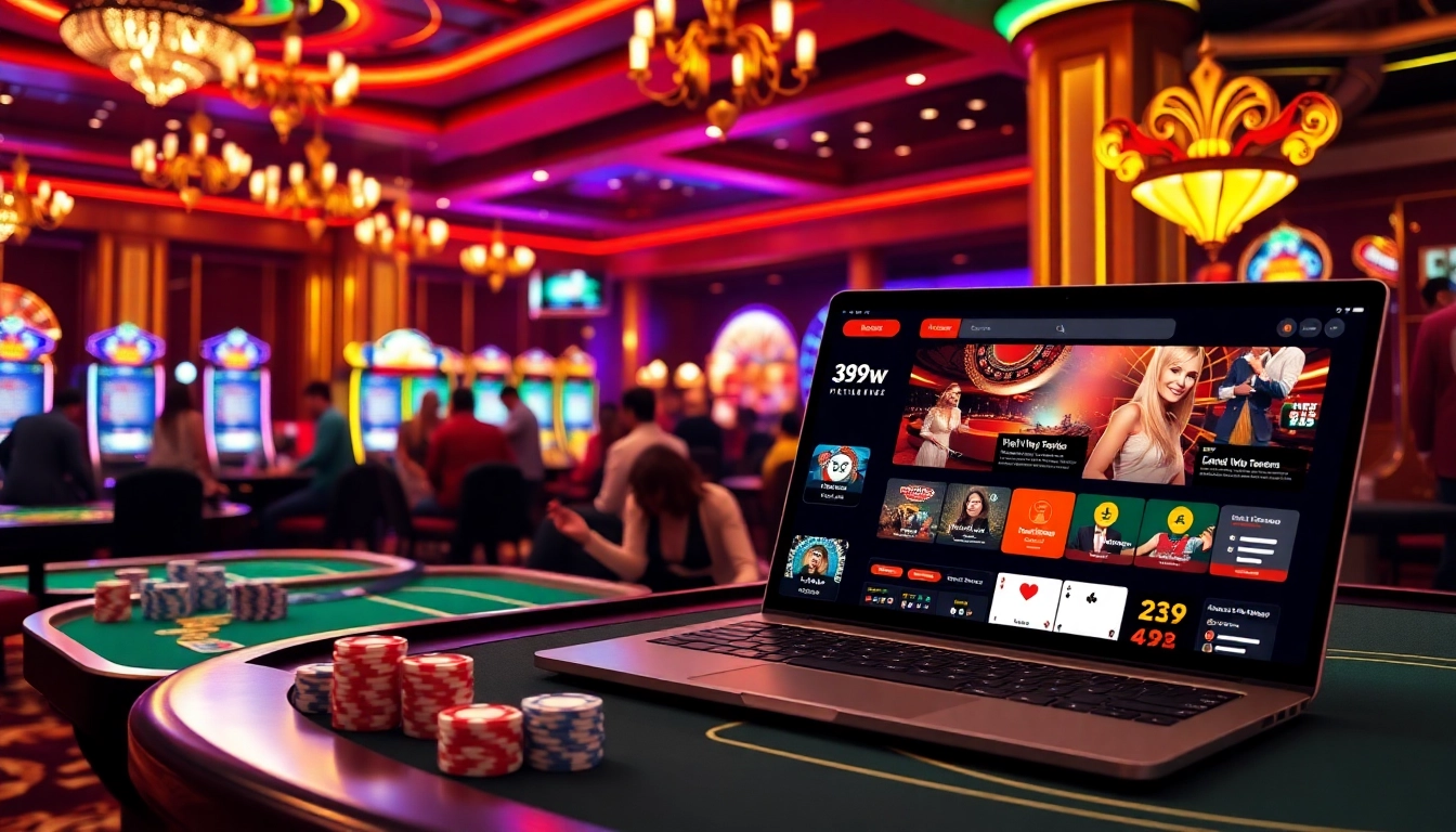 Players enjoying an exciting moment at 399w casino, with vibrant gaming tables and stunning graphics.