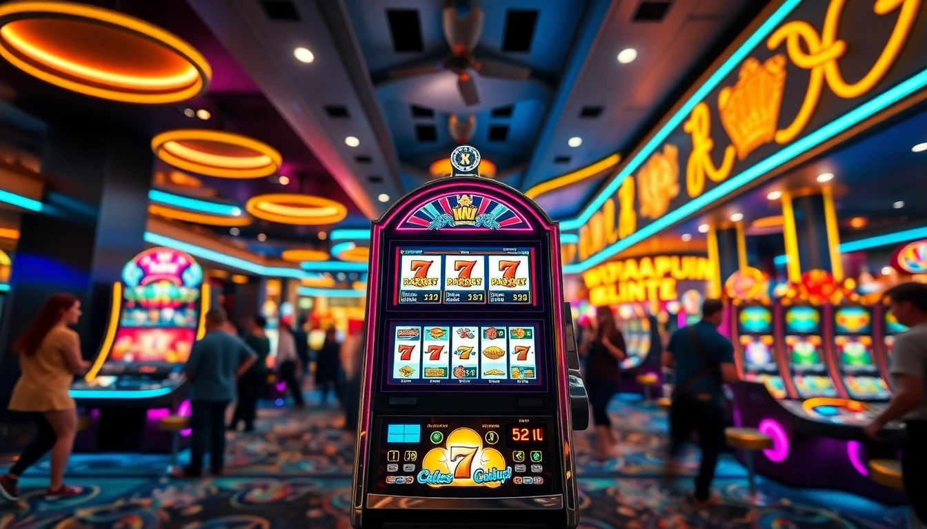 Menangkan besar dengan Slot deposit 5000 dalam suasana kasino yang bercahaya.
