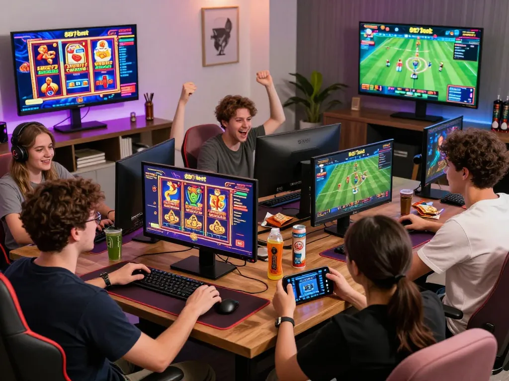 Live gaming scene featuring 887bet players immersed in online betting excitement and diverse gaming options.