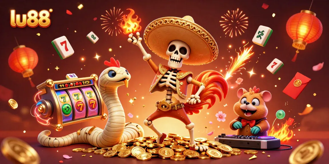 Experience thrilling gaming action at lu88 with lively characters and vibrant casino elements.