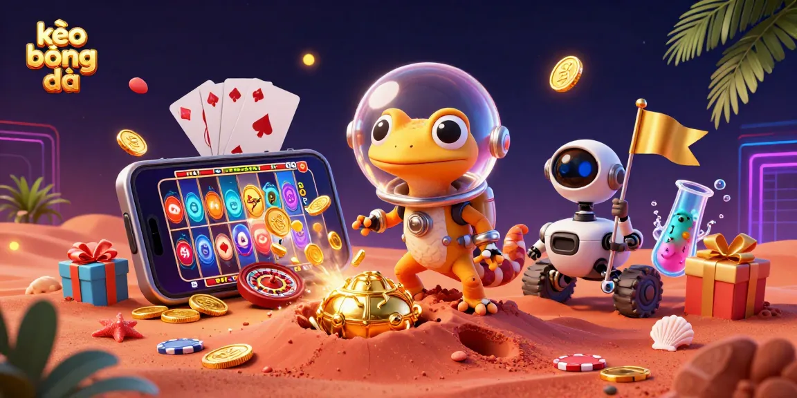 Experience thrilling kèo bóng đá action with alien characters in a vibrant casino atmosphere, set in a Martian landscape.