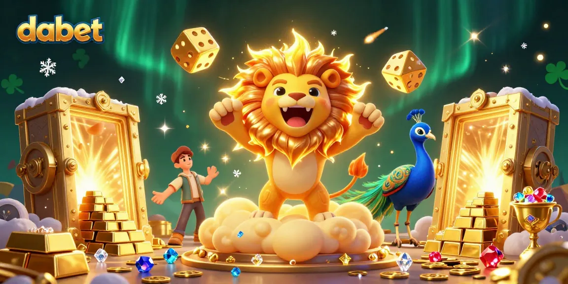 Engage in thrilling gaming adventures at dabet with a lively 3D casino-themed illustration.