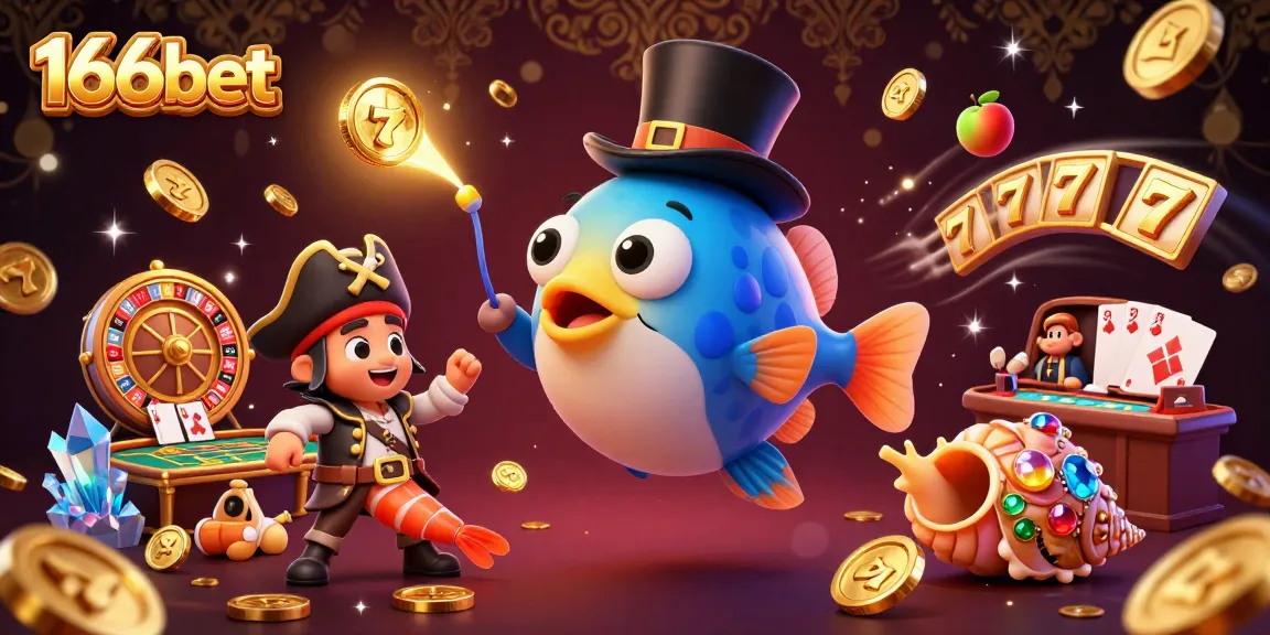Experience the excitement of 166bet with an engaging 3D casino scene featuring vibrant characters and dynamic game elements.