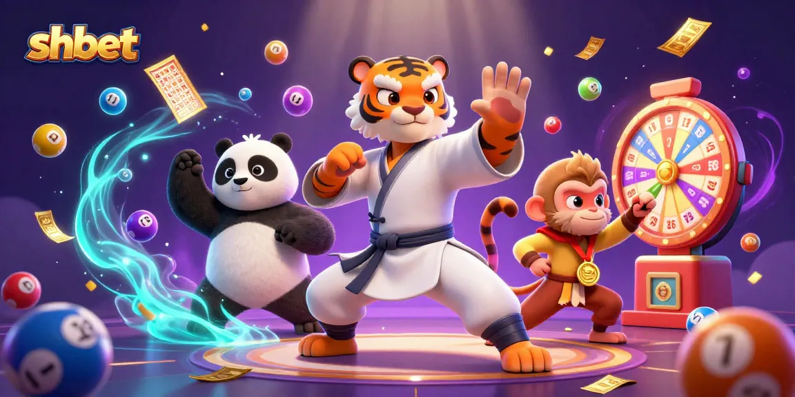 Engage in thrilling games at shbet with colorful lottery balls and animated characters.