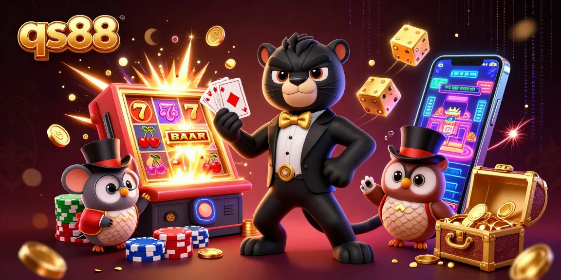 Participate in exciting casino action with qs88, featuring vibrant characters and dynamic game elements.