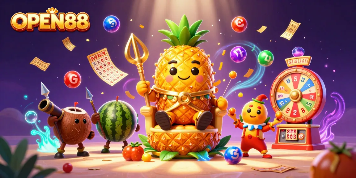 Experience exciting wins at OPEN88 with vibrant lottery balls and dynamic gambling elements.