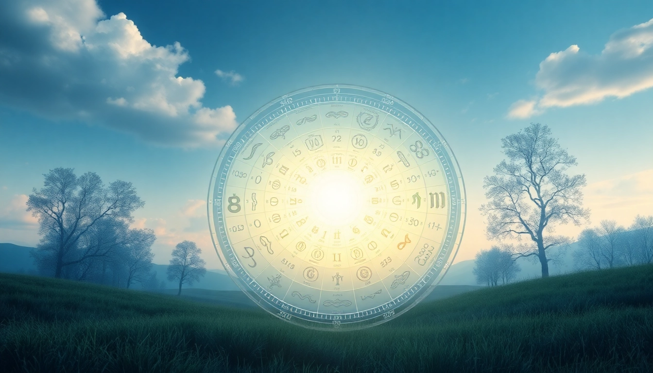 Visualize your destiny matrix chart with intricate symbols and serene colors.