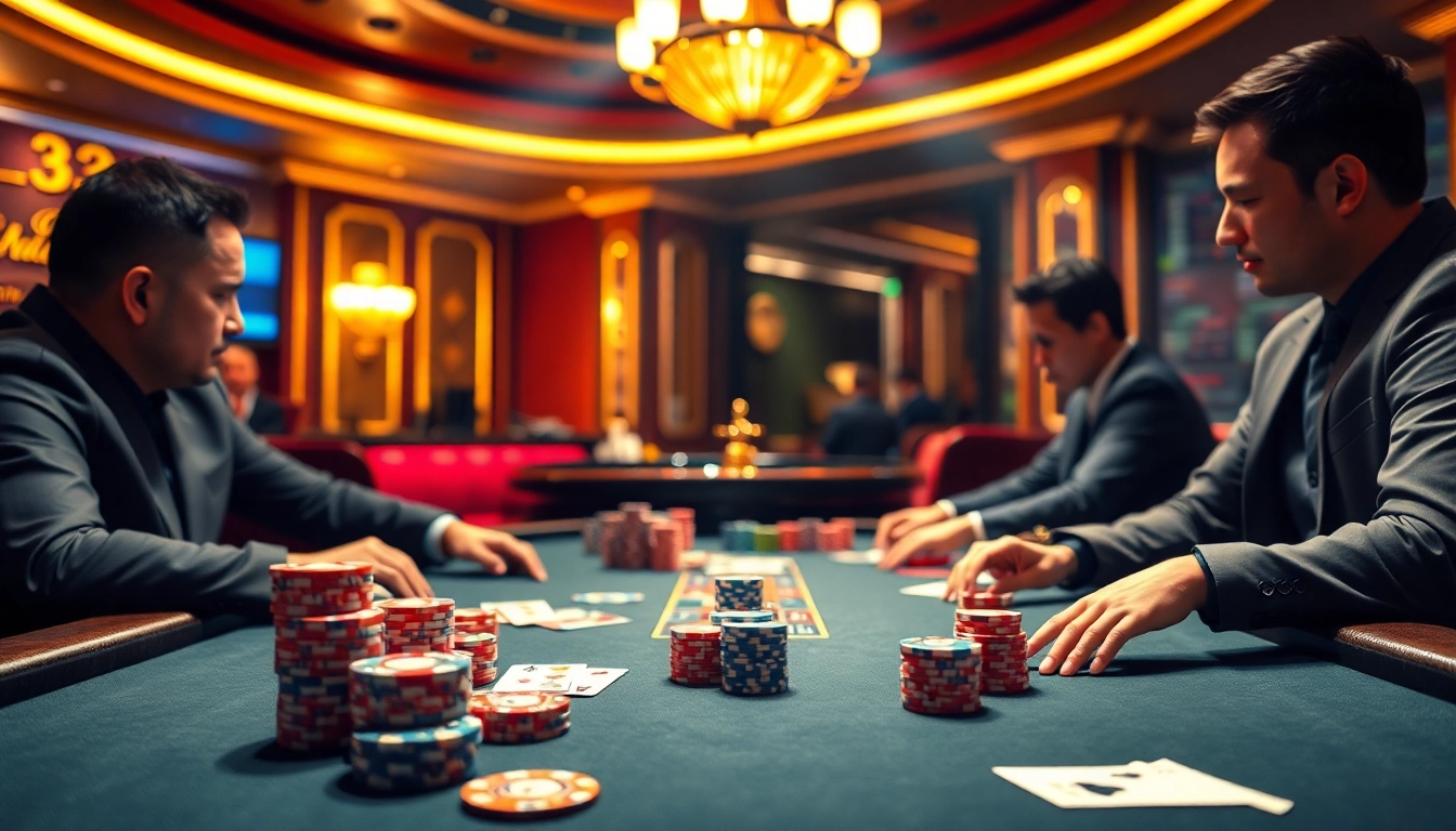 Ganhando dinheiro com Pix rápido em uma mesa de poker emocionante, em um cassino luxuoso.