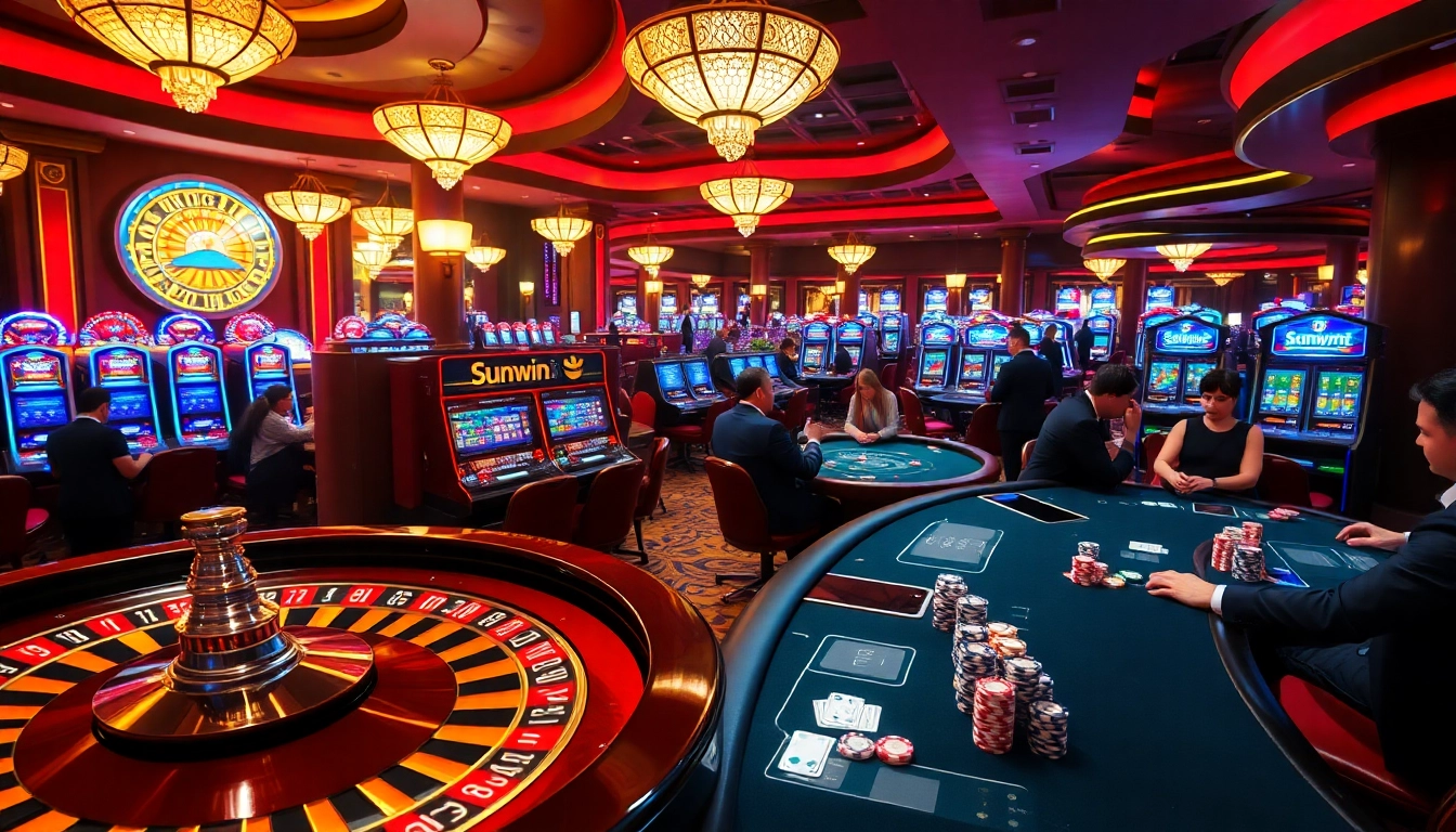 Experience thrilling wins at sunwin casino tables filled with vibrant poker chips and roulette wheels.