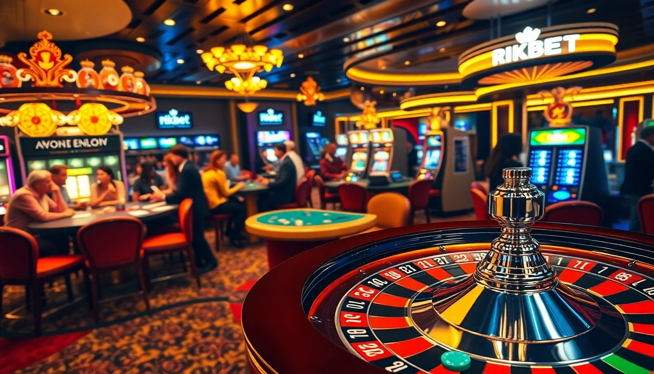 Experience thrilling gameplay at Rikbet's vibrant casino, featuring roulette and poker excitement.