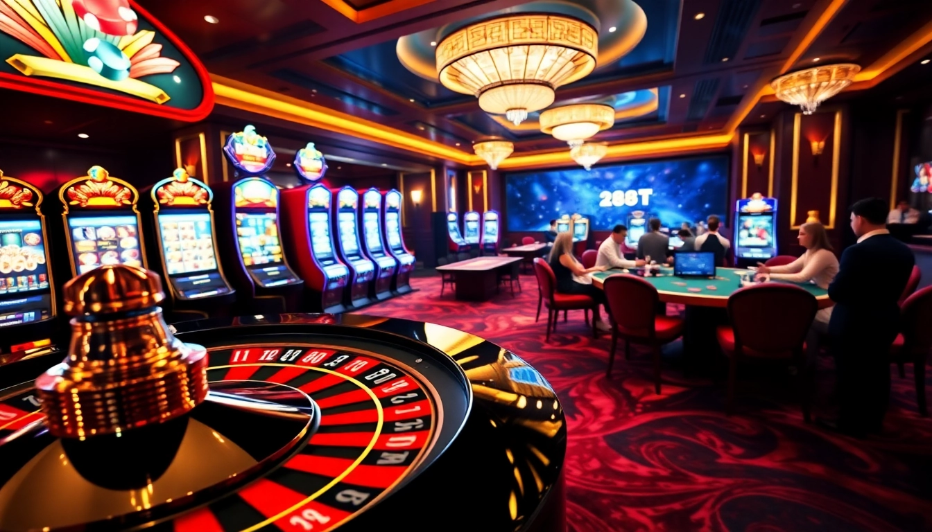 Experience the thrilling atmosphere of 288T's online casino with engaging games and vibrant visuals.
